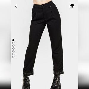 Disturbia Black Clover Check Contrast Pants